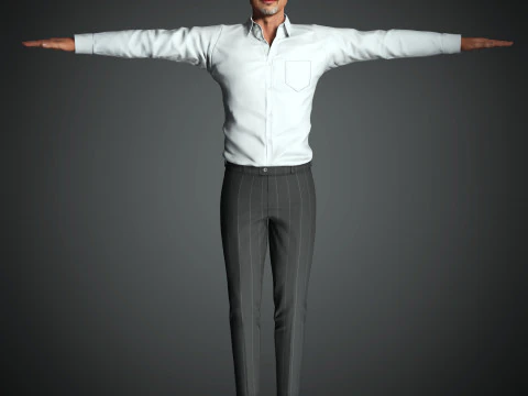 Brad Pitt Low-poly 3D Model