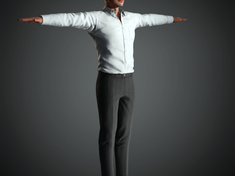 Brad Pitt Low-poly 3D Model