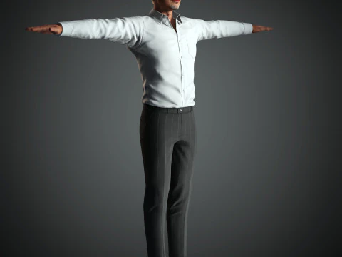 Brad Pitt Low-poly 3D Model
