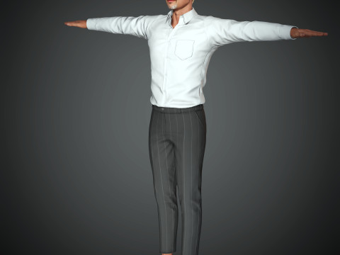 Brad Pitt Low-poly 3D Model