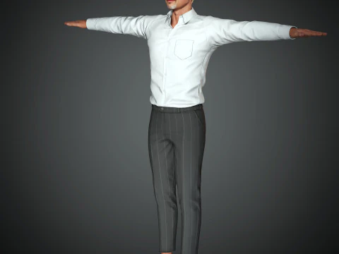 Brad Pitt Low-poly 3D Model