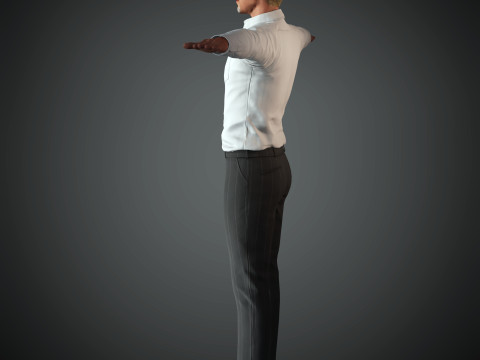 Brad Pitt Low-poly 3D Model
