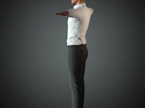 Brad Pitt Low-poly 3D Model