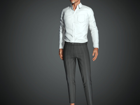 Brad Pitt Low-poly 3D Model