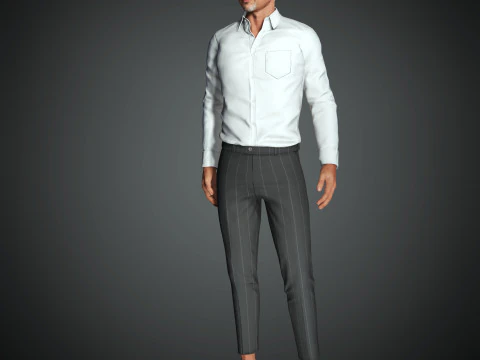 Brad Pitt Low-poly 3D Model