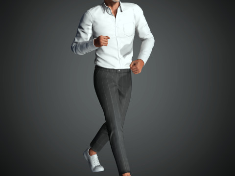 Brad Pitt Low-poly 3D Model