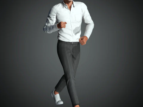 Brad Pitt Low-poly 3D Model
