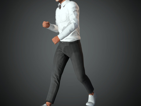 Brad Pitt Low-poly 3D Model