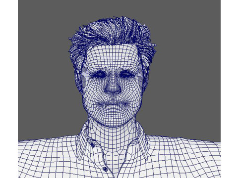 Brad Pitt Low-poly 3D Model