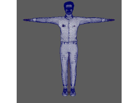 Brad Pitt Low-poly 3D Model