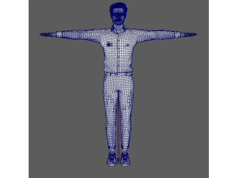 Brad Pitt Low-poly 3D Model