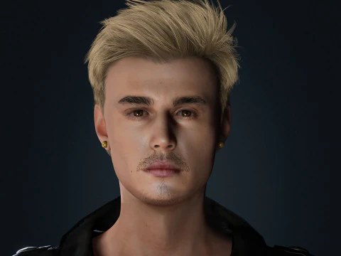 Justin Bieber Low-poly 3D Model