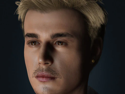 Justin Bieber Low-poly 3D Model