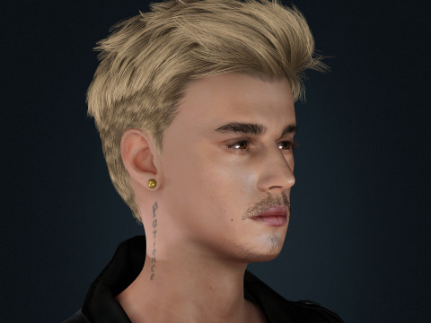 Justin Bieber Low-poly 3D 모델