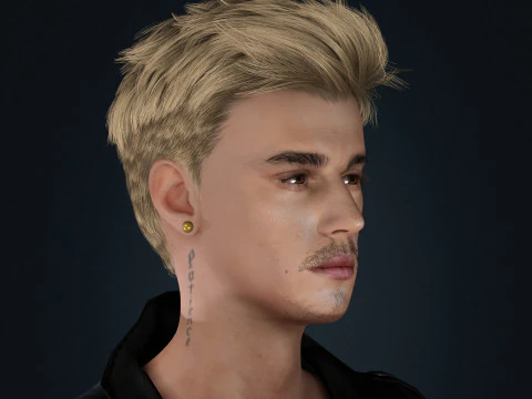 Justin Bieber Low-poly 3D Model
