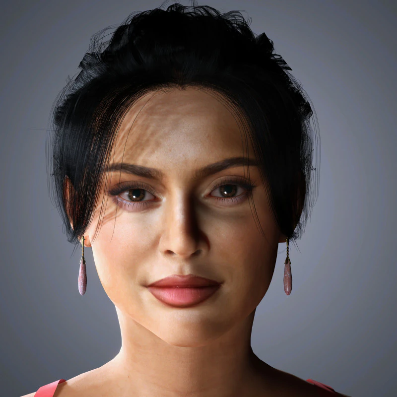 Kylie Jenner Character Low-poly 3D Model .c4d .max .obj .3ds .fbx .stl .blend