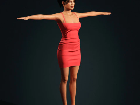 Kylie Jenner Character Low-poly 3D Model