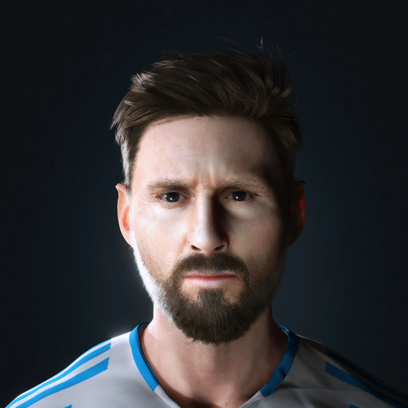 Lionel Messi Character Low-poly 3D Model .c4d .max .obj .3ds .fbx .stl .blend 