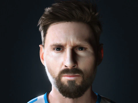 Lionel Messi Character Low-poly 3D Model