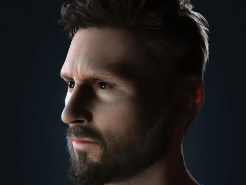 Lionel Messi Character Low-poly 3D Model