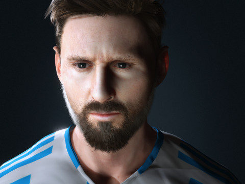 Lionel Messi Character Low-poly Modelo 3D