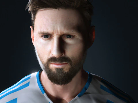 Lionel Messi Character Low-poly 3D Model
