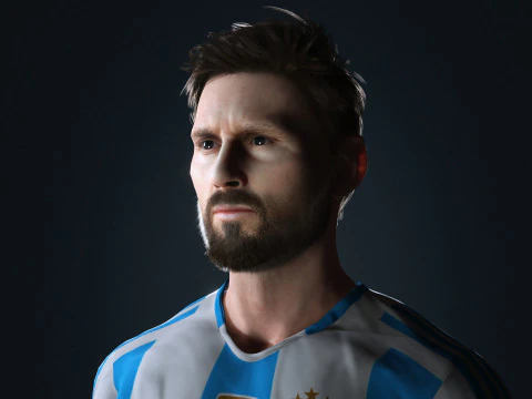 Lionel Messi Character Low-poly 3D Model