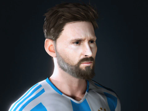 Lionel Messi Character Low-poly 3D Model