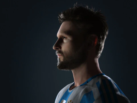 Lionel Messi Character Low-poly 3D Model