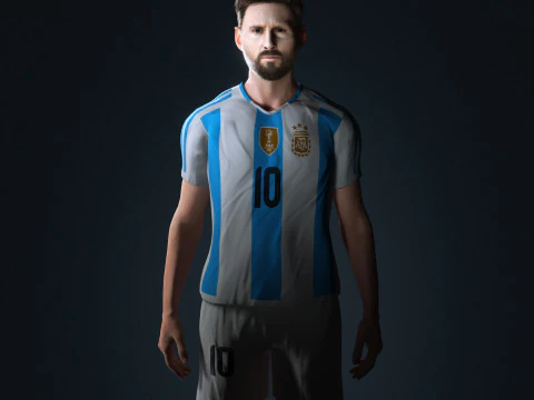 Lionel Messi Character Low-poly 3D Model