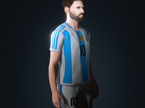 Lionel Messi Character Low-poly Modelo 3D