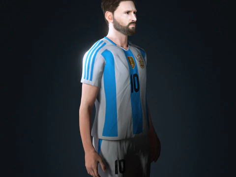 Lionel Messi Character Low-poly 3D Model