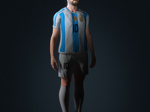 Lionel Messi Character Low-poly Modelo 3D
