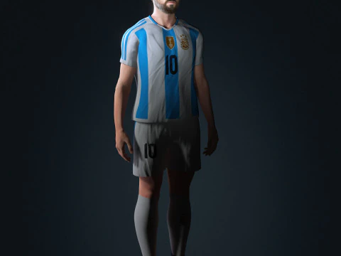 Lionel Messi Character Low-poly 3D Model