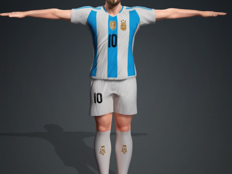 Lionel Messi Character Low-poly Modelo 3D