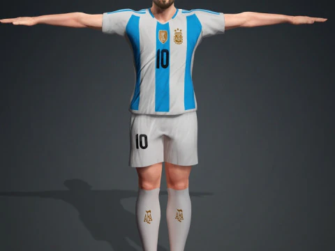Lionel Messi Character Low-poly 3D Model
