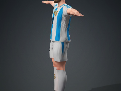 Lionel Messi Character Low-poly Modelo 3D