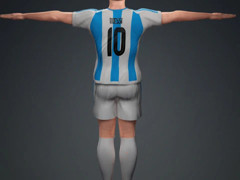 Lionel Messi Character Low-poly 3D Model