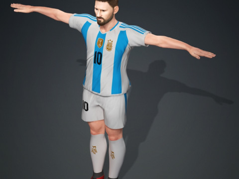 Lionel Messi Character Low-poly Modelo 3D