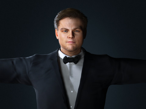 Leonardo DiCaprio Low-poly Model 3D