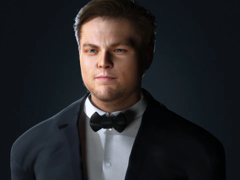 Leonardo DiCaprio Low-poly 3D Model