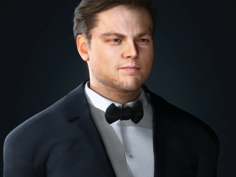 Leonardo DiCaprio Low-poly 3D Model