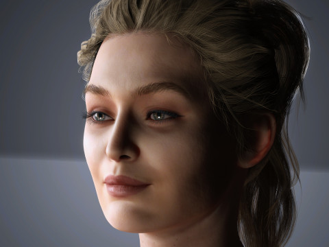 Gigi Hadid Character Low-poly 3D Model