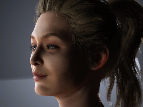 Gigi Hadid Character Low-poly 3D Model