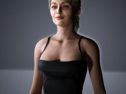 Gigi Hadid Character Low-poly 3D Model