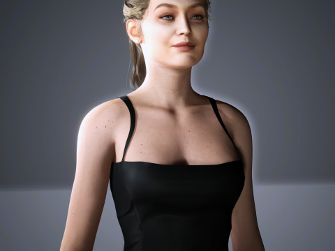 Gigi Hadid Character Low-poly 3D Model