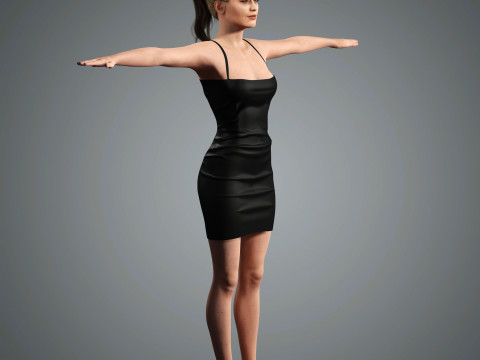 Gigi Hadid Character Low-poly 3D Model