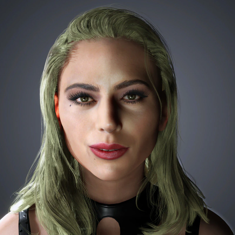 Lady Gaga Character Low-poly 3D Model .c4d .max .obj .3ds .fbx .stl .blend