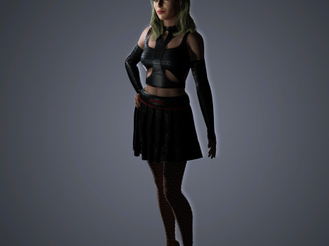 Lady Gaga Character Low-poly Model 3D