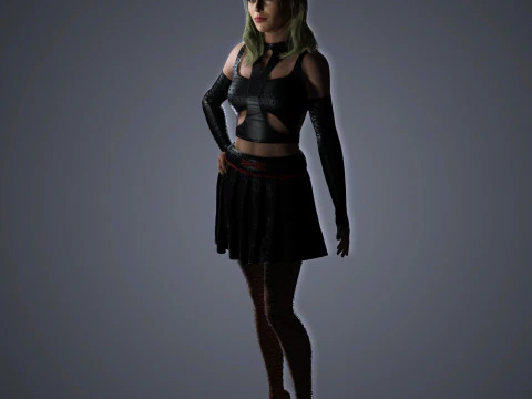 Lady Gaga Character Low-poly 3D Model